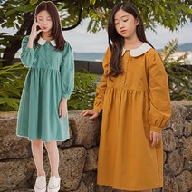 미니로이 스무디 여아 주니어 초등학생 긴팔 카라 원피스