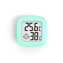 LCD 디지털 온도계 습도계 실내 전자 온도 습도 측정기 센서 게이지 가정용 기상 관측 장치, [01] Green