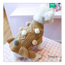 티피/Teepie 가을 겨울 신작 강아지 스웨터 비숑 포메라니안 테디 펫옷, 커피