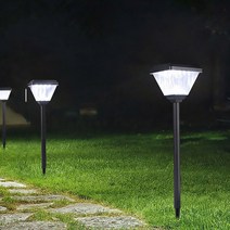 태양광 정원등 솔라 LED 잔디등 태양열 줄무늬 조명, 화이트