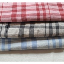 혜인천 아사 60수 체크 원단 color 3종, 소라
