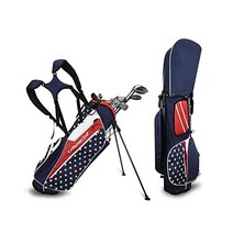 Craftsman 골프 골프 스탠드 가방 남성용 여성용 네이비 4 웨이 디바이더 미국 국기 골프 가방 레인 커버 스트랩이있는 경량
