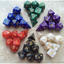 봄밤 TRPG 마블 다면체 주사위 7종세트 / 1+1 2세, 화이트+퍼플