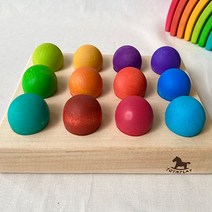 [TOYNPLAY] 발도르프 교구 색상인지 new 12종 원목볼