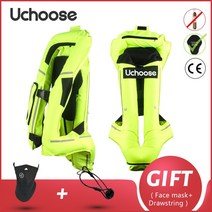 UCHOOSE-바이크 오토바이 에어백 조끼 모터사이클 구명 반사 안전 모토크로스 레이싱 라이딩 시스템 CE 프로텍터, [07] D-Green, [06] XXXL