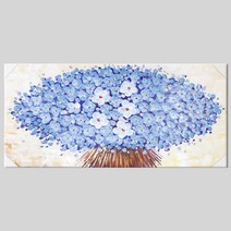 [인메이블] 돈들어오는 그림 블루 돈나무 풍수 인테리어 유화 꽃그림 나무그림 개업선물, IPC_1._블루챠밍돈나무 [대형]150x70cm]