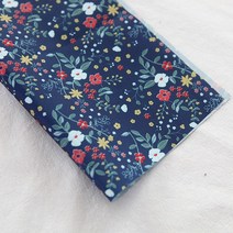 대폭 가방안감 방수천) 흰꽃빨강꽃 블루바탕-751번 A2