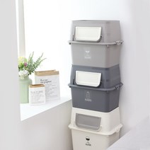 비교할 수 없는 튼튼함 탱크 분리수거함 쓰레기통 40L 50L 적재가능, 탱크_50L, 그레이