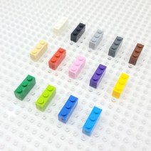 요고요 레고 호환 부품 커스텀 벌크 브릭 블럭 타일 플레이트 100G 소포장 패키지, [브릭 1 x 3] 검은색 100G