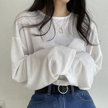 스윗라떼 여리 박시 루즈핏 린넨 긴팔티 6color