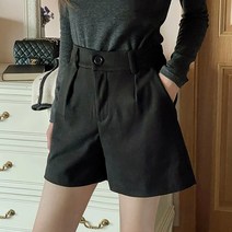 여성용 헤링본 모직 반바지