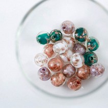 가배리본 10mm 투명 금사 컬러 유리구슬 원석/우드/알장식, 화이트