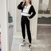넷투넷코리아 여성 트레이닝 세트 데일리 루즈핏 조거 팬츠 아노락