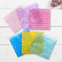 악세사리 포장 하트 뽁뽁이 컬러 에어캡 비닐 완충제 포장 부자재, 20x20 핑크