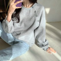 시크폭스 여성용 사선단추 맨투맨