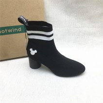 여성니트부츠 여성 겨울 워커 기모앵클 통굽 가죽 부츠 030