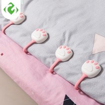 이불 클립 홀더 고양이 발톱 버클 침대 시트 미끄럼 방지 이불 커버 자기 방지 버클 해결사 클립 의류 못, 파란