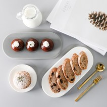 홈카페 홈파티 노던 타원굽접시 2size, 화이트