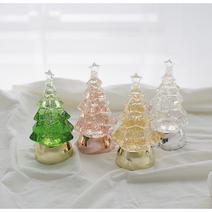 투명 트리 크리스마스 워터볼 미니 스노우볼 오르골 LED 선물 무드등 집들이 USB형, 골드, 골드