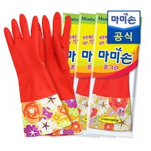 IDAMS/ 마미손꽃그린고무장갑, 3개, 꽃그린