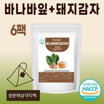 바나바잎 차 돼지감자차 티백 돼지감자 뚱딴지차 생분해 삼각티백 바나바 추출분말 50티백 대용량 식후 공복 혈당 식약처 인증 식약청 인정 HACCP 식수대용 카페인없는 건강차 추천, 바나바돼지감자차50티백x6개