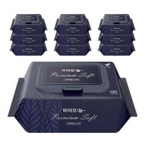 바이오늘 프리미엄 소프트 엠보싱 유아물티슈 캡형, 7팩, 100매