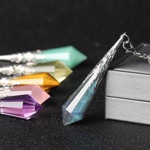 수맥 찾기 탐지기 다우징 찾는법 팬듈럼 펜던트 파워스톤 천연 크리스탈 원석 펜듈럼, 파란색