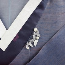 엘블랑꼬 진주큐빅 한복 브로치 혼주 한복 브로치