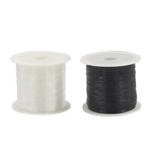 마카롱실 뜨개실 자이언트얀 망고실 뜨개질 털 앙고라 80m/롤 0.2mm 구슬 스레드 크리스탈 스트링 비드 코, 한개옵션1, 01 1clear1black