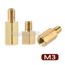 전산 볼트 너트 육각 스레드 M3 * L + 6mm 육각 황동 Standoff 스페이서 나사 기둥 PCB 컴퓨터 PC 마더 보, 01 M3_02 5mm  20pcs
