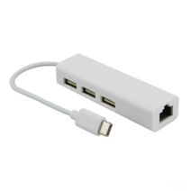 DFMEI USB Type-C에서 네트워크 케이블 허브 100m 무료 2.0 허브 네트워크 카드 Type-C to RJ45, 3