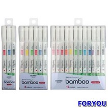 ForU581 모리스 뱀부컬러펜 12색세트 트윈 12개 볼펜 수성펜 사무용볼펜 필기용볼펜, 상세페이지 참조