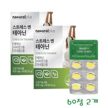 스트레스 테아닌 비타민 미네랄 감태분말 홍경천 시계꽃 캐모마일 발레리안 추출물 60정 2개
