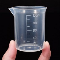 100ml 측정 컵 투명 스케일 플라스틱 실험실 화학 핸들없이 주방 바 용품, 01 100ml_01 1PC