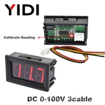 AC 30-500V AC 0-600V 0.56 디지털 전압계 교정 판독 DC 3.5-30V DC 0-100V 빨간색 녹색 파란색 LED 디스플레이 전압계, 블루 LED