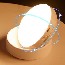 부착형 LED 캠핑랜턴 캠핑 충전식 무선 센서 실내등 각도조절 천장 차박 감성, 옐로우