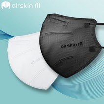 [에어스킨엠] 4중필터 새부리형 마스크 50매 국내산 비말차단 마스크, 화이트_중형