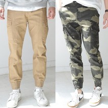 코튼 워싱 면 스판 카고 밴딩 조거팬츠 빅사이즈 밀리터리 카모 추가