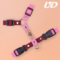 UDOG 글리터 H형 강아지 하네스 가슴줄, 10.버건디/핑크