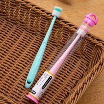 애견용품 360도 서라운드 반려동물 칫솔, 핑크