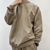 플로우 우븐 맨투맨 빅사이즈 오버핏 박스 MTM 이쁜곳 예쁜 가을 겨울 차콜 블랙 베이지