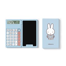 전자계산기 공업용 재무용 Miffy 휴대용 계산기 LCD 화면 쓰기 태블릿 접이식 과학 디지털 드로잉 패드 스타일러스 연필, Blue