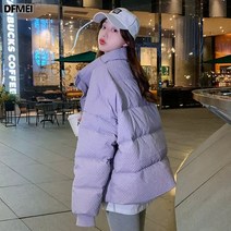 한국판 와플 차이나 베이커리 코트 가을 겨울 작은 키 기질 핫패딩녀