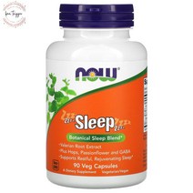 NOW Foods Sleep 식물성 수면 보조 혼합물 베지 캡슐 90정