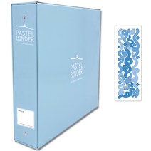메이커리 파스텔텔바인더 접착식 사진앨범 대형 1권 + 컨페티 스티커 1매, 블루(화이트내지), 50매