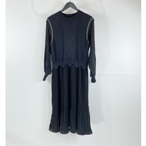 여자여자몰 블랙여신 니트조끼플리츠롱원피스 간절기 볼륨소매주름원피스 2023봄