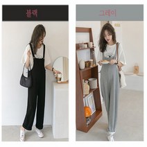 임부복바지 캐주얼 임산부 멜빵바지 팬츠 와이드