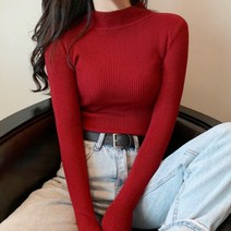 여자 반목 니트티 골지 가을여행룩 데이트 룩 데일리 일상 편안한 따뜻한 슬림 예쁜 핏