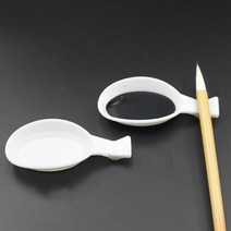연적 문방사우 서예먹 벼루먹 지필묵 벼루 초보자 서예 미니벼루 한글서예 붓글씨 먹물 캘리그라피 서예도구 잉크 3pc 연습 흰색 중국어 브러시 간단한 플라스틱 벼룩 28