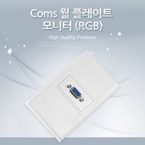 모니터 월 플레이트 RGB WALL PLATE VGA D-SUB 영상 공유 벽면 부착용 화이트 상가 사무실 간편 사용 NT444